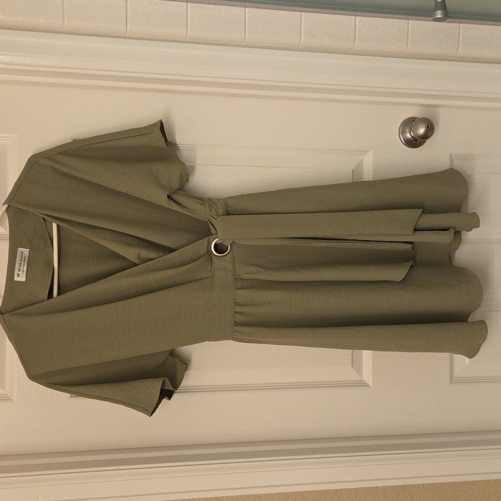 Shiva Collection Olive Green Wrap Dress